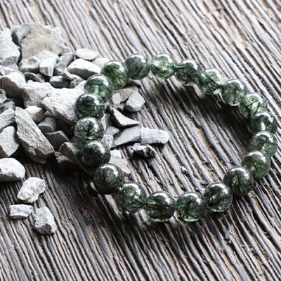 Vòng Thạch Anh Tóc Xanh Đậm Myanmar 10mm Ngọc Quý Gemstones VT132