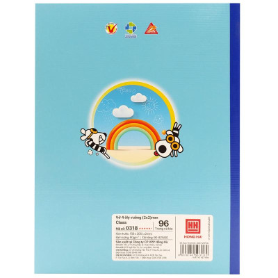 Lốc 5 Tập Học Sinh Class Oringa Fun 4 Ô Ly Vuông 96 Trang 80gsm - Hồng Hà 0318 (Mẫu Sản Phẩm Giao Ngẫu Nhiên) - Tặng Kèm 1 Cuốn Cùng Loại