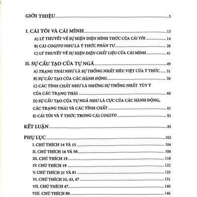 Tính Siêu Việt Của Tự Ngã - Phác Thảo Một Mô Tả Hiện Tượng Học