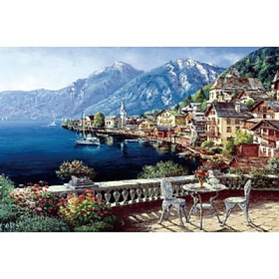 Tranh ghép hình 1000 mảnh bằng giấy THÀNH PHỐ VEN BIỂN Jigsaw Puzzle hình , kích thước 70cm*50cm