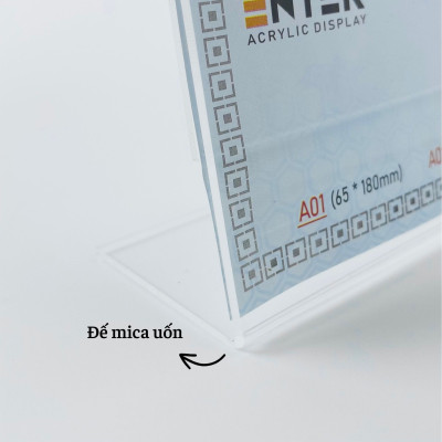 Biển chức danh, Bảng tên để bàn, Kệ mica chức vụ 1 mặt Enter A03 300x100mm (20)