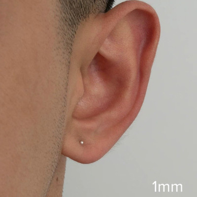 Khuyên Tai Bạc Ta Tròn Chốt Bấm Cá Tính Bạc Hiểu Minh HT385