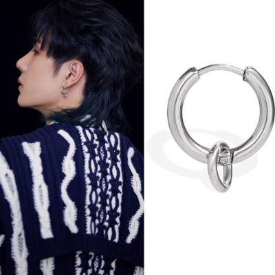 Đôi bông tai hai hình tròn tiểu đại siêu xinh