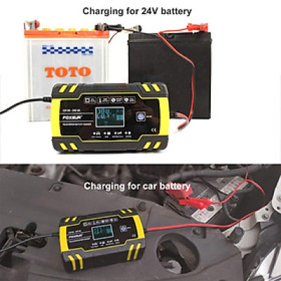 Sạc bình ắc quy 12V 24V 3Ah - 150Ah FOXSUR tự ngắt khi đầy chức năng bảo dưỡng phục hồi ắc quy bằng khử sunfat