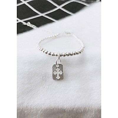 Lắc tay bạc thánh giá treo -  Ngọc Quý Gemstones