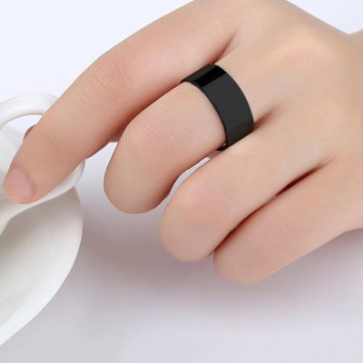 Nhẫn cặp trơn màu đen NC119 size 7