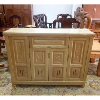Tủ giày gỗ sồi 4 cánh , tủ để dày dép bằng gỗ , tủ gỗ cao cấp