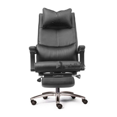 Ghế làm việc có gác chân nệm da màu đen CR4103-P Nội thất Capta