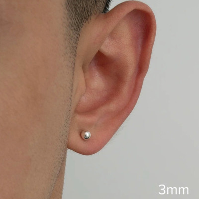 Khuyên Tai Bạc Ta Tròn Chốt Bấm Cá Tính Bạc Hiểu Minh HT385