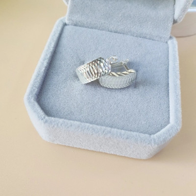 Bông Tai Khuyên Tai Bạc 925  Phay Máy BẠC HIỂU MINH HT355