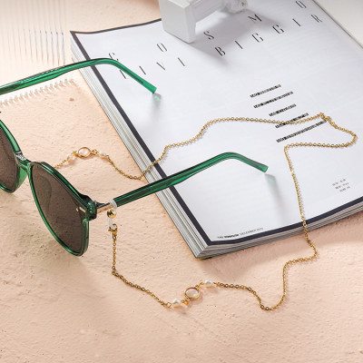 Phụ kiện kính chuỗi đeo kính ấn tượng phong cách Hàn Quốc mix đá và ngọc trai abs