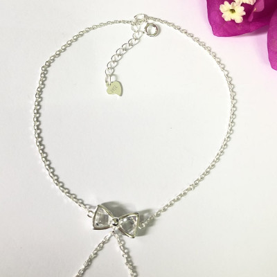 Lắc chân nữ bạc 925 bạc xinh Huệ Ngân - Nơ xinh RYBJ50077