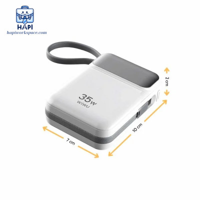 Sạc dự phòng hàng chính hãng WiWU Galaxy 10.000/20.000 mAh, 35W, cáp Type-C/L, màn hình