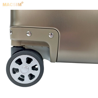 Vali tay kéo cao cấp chất liệu hợp kim nhôm nguyên khối MS1318 Macsim màu ti-gold cỡ 24inches