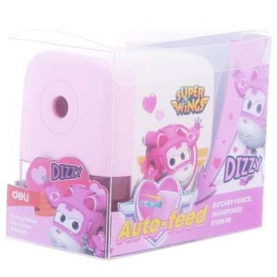 Gọt chì quay tay Deli - hình nhân vật Super Wings - Xanh/Hồng - 1 chiếc - ER10409