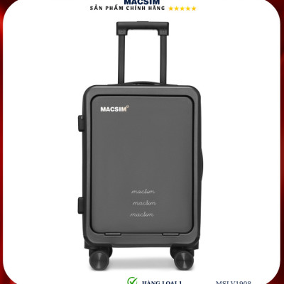 Vali cao cấp Macsim SMLV1355a cỡ 20 inch màu ghi, màu trắng - Hàng loại 1