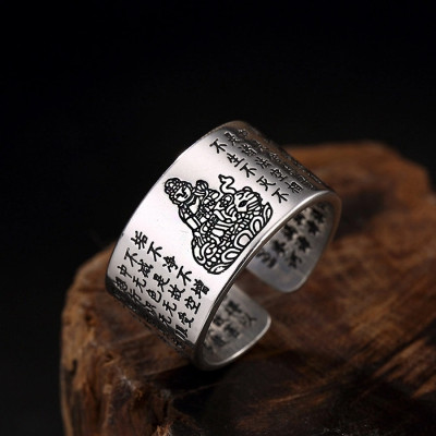 Nhẫn Nam Bạc Thái Phật Bản Mệnh Phổ Hiền Bồ Tát Tuổi Thìn , Tỵ BẠC HIỂU MINH NA543-TT