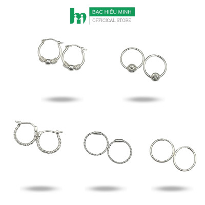 Khuyên Tai Bạc Tròn Chính Hãng Bạc Hiểu Minh HT387