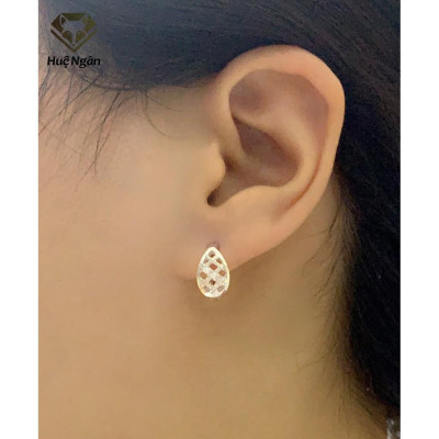 Bông tai bạc Ý 925 Huệ Ngân - Lá Xinh RYE140362