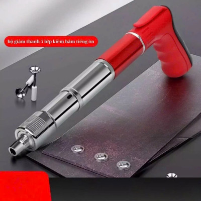 Máy Bắn Đinh Hạt Nổ Xuyên Bê Tông – Tặng 100 Đinh & Hộp Phụ Kiện, Vỏ Thép Trắng Siêu Bền