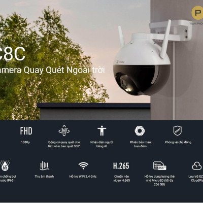 Camera IP wifi xoay 360 độ ngoài trời Ezviz C8C C8W C8PF -  Hàng chính hãng