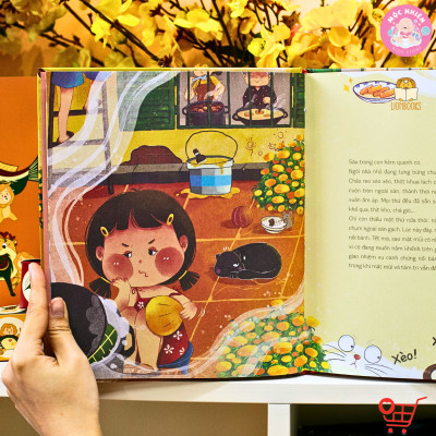 Sách Tết 2023 - Set Mở ra là thấy Tết (2 phiên bản Bắc Nam) kèm quà tặng cho bé - Lionbooks Mộc Nhiên