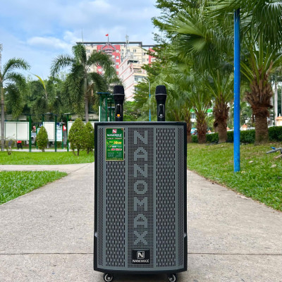 Loa Kéo Nanomax SK-12X5 ( Xám ) Bass 30cm 400w Karaoke Bluetooth Tặng Kèm 2 Mic Hát karaoke. Hàng chính hãng