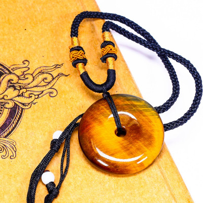 Mặt dây chuyền đồng điếu đá mắt hổ 3.5cm - Ngọc Quý Gemstones