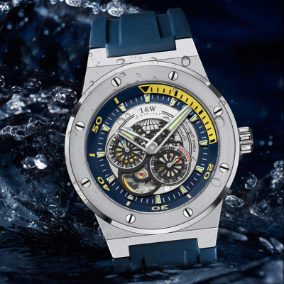 Đồng hồ nam chính hãng IW CARNIVAL IW619G-2 Kính sapphire ,chống xước,Chống nước 50m ,Bảo hành 24 tháng,Máy cơ (Automatic),Dây cao su cao cấp,thiết kế lộ cơ thể thao