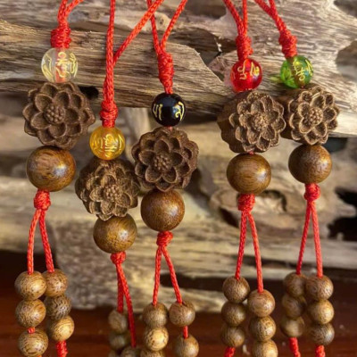 Dây đeo điện thoại, móc khóa, trang trí dây kéo túi sách trầm hương phong thủy An Nhiên Decor