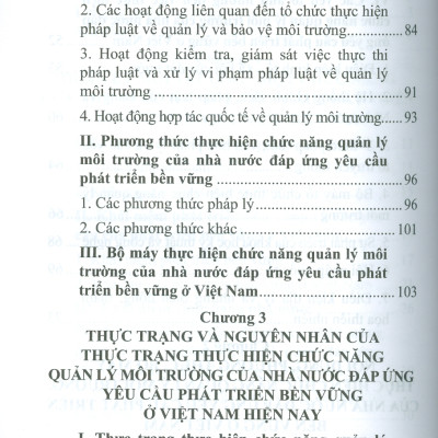 Chức Năng Quản Lý Môi Trường Của Nhà Nước Đáp Ứng Yêu Cầu Phát Triển Bền Vững Ở Việt Nam (Sách chuyên khảo) - TS. Bùi Xuân Phái