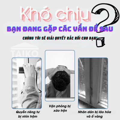 Keo Sơn Mờ Kính Chống Nhìn Trộm TAIKOMI, Keo Sơn Bóng Mờ Kính Văn Phòng, Mờ Kính Cửa Sổ, Nhà Tắm, Phòng Ngủ