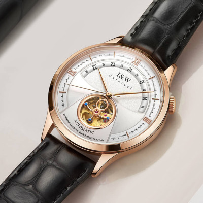 Đồng hồ nam chính hãng IW CARNIVAL IW525G-2 Kính sapphire ,chống xước,Chống nước 30m ,Bảo hành 24 tháng,Máy cơ (Automatic),Dây da cao cấp,thiết kế lộ cơ thể thao