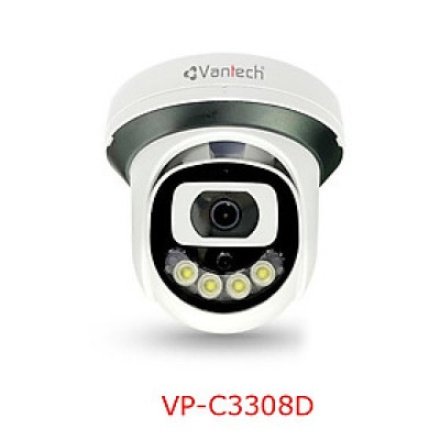 Vantech Camera 3.0MP Network Colorful Dome VP-C3308D - Hàng chính hãng