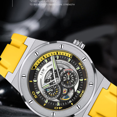 Đồng hồ nam chính hãng IW CARNIVAL IW619G-4 Kính sapphire ,chống xước,Chống nước ,Bảo hành 24 tháng,Máy cơ (Automatic),Dây cao su cao cấp,thiết kế lộ cơ thể thao