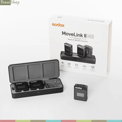 Godox MoveLink II - Micro Cài Áo Không Dây 2.4GHz Cho Smartphone, Máy Ảnh, Sử Dụng 10 Giờ, Phạm Vi Thu 100m - Hàng Nhập Khẩu