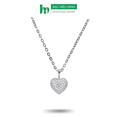 Dây Chuyền Nữ Bạ Hình Trái Tim Hạnh Phúc Full Đá BẠC HIỂU MINH DMD432