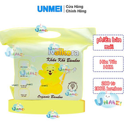 Khăn Khô, Khăn Vải Khô Đa Năng AIKO Bambo Luxury 200 tờ/bịch (KT: 15x18cm) Siêu Mềm Mại, An Toàn Cho Da Bé