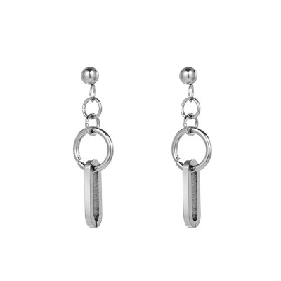 Bông tai Titan unisex lỗ đinh hình học khiêm tốn thời trang