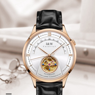Đồng hồ nam chính hãng IW CARNIVAL IW525G-2 Kính sapphire ,chống xước,Chống nước 30m ,Bảo hành 24 tháng,Máy cơ (Automatic),Dây da cao cấp,thiết kế lộ cơ thể thao