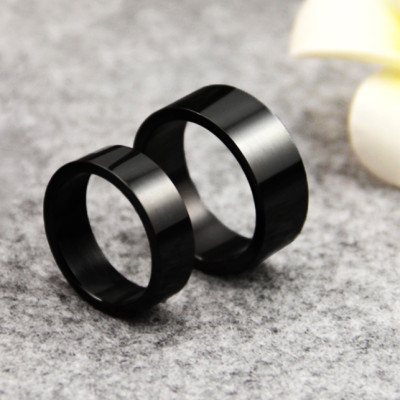 Nhẫn cặp trơn màu đen NC119 size 7