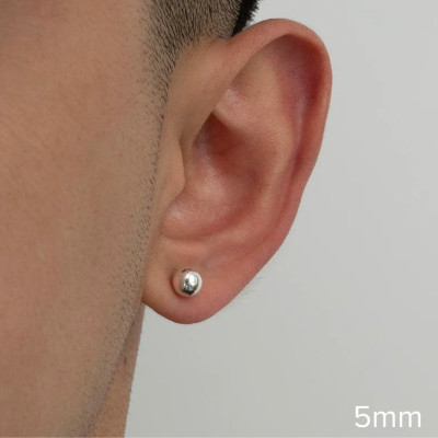 Khuyên Tai Bạc Ta Tròn Chốt Bấm Cá Tính Bạc Hiểu Minh HT385