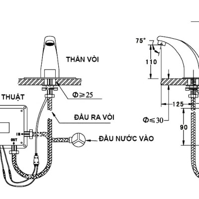 Vòi Lavabo cảm ứng Eurolife EL-A100 (Trắng bạc)