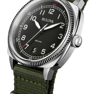 Đồng Hồ Nam Bulova Military Dây Vải Nato 96B229 - Mặt Đen