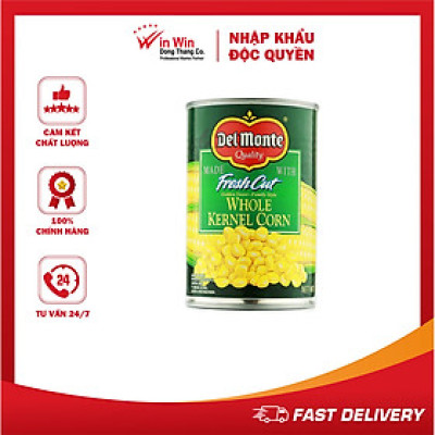Bắp Hạt Đóng Hộp Del Monte 420g - Thương Hiệu Mỹ, SX Thái Lan | Del Monte Whole Kernel Corn 420g