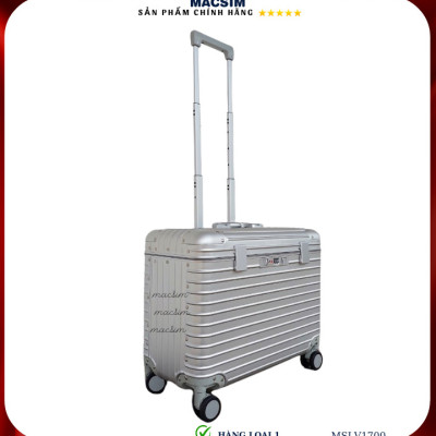 Vali hợp kim nhôm cao cấp Macsim hàng loại 1 MSLV1700 cỡ 16 inches màu bạc