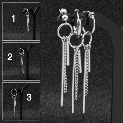 Khuyên tai thần tượng KPOP unisex kiểu dáng punk rock 1 CHIẾC