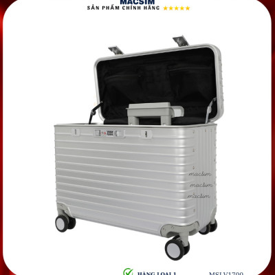 Vali hợp kim nhôm cao cấp Macsim hàng loại 1 MSLV1700 cỡ 16 inches màu bạc