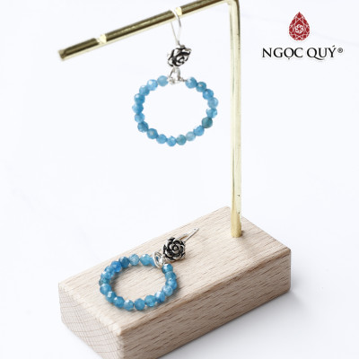 Bông tai đá amazonite mệnh thủy mộc - Ngọc Quý Gemstones