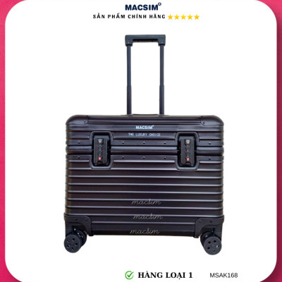 Vali hợp kim nhôm nguyên khối cao cấp Macsim Aksen hàng loại 1 MSAK168 Nhãn hiệu Macsim cao cấp 18 inches màu đen, màu bạc